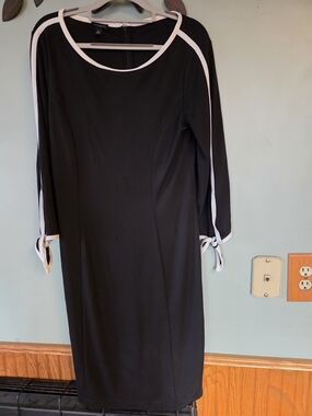 Black & White Trim Sheath Dress by Talbots